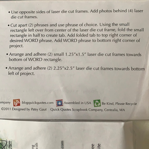 Scrapbook Canvas Panel Kit - New Sealed in Package by Quick Quotes Scrapbook Co - Picture 5 of 6